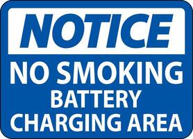 Notice Sign Battery Storage Area No Smoking vector