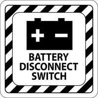 Battery Disconnect Switch Sign On White Background vector