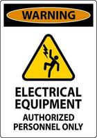 Warning Label Electrical Equipment, Authorized Personnel Only vector