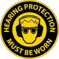 Hearing Protection Must Be Worn Sign On White Background vector