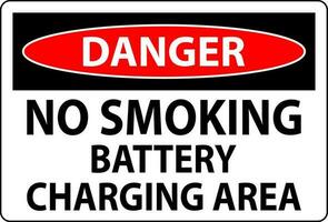 Danger Sign Battery Storage Area No Smoking vector