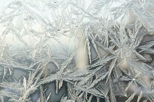 Frozen window glass photo