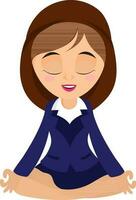 Business Woman doing meditation. vector