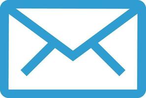 Blue line envelope icon. vector