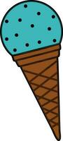 Flat illustration of a ice cream cone. vector