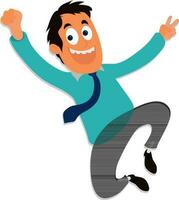 Cartoon character of a jumping businessman. vector