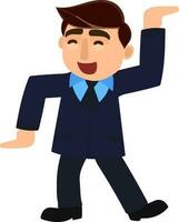 Illustration of a happy dancing businessman. vector