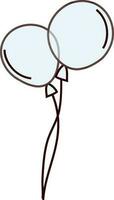 Icon of a balloon in sky blue color. vector