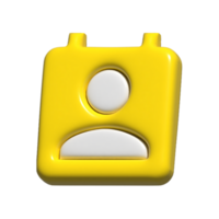 3d icon of profile contact people png