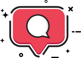 sociaal knop met een commentaar icoon. elegant rood kleur vlak knop voor sociaal media posten. sociaal media knop met rood kleur. png