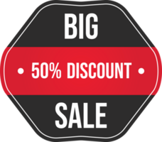 Super Sale badge. Big sale tag design. Big sale badge with black and red color. Discount coupon illustration. Mega sale sticker. png