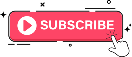 Subscribe button with red color. Subscribe button flat design collection. Stylish red color button for social media posts. png