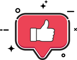 Social media button with red color. Social button with a like icon. Stylish red color flat button for social media posts. png