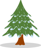 natale tradizionale simbolo albero con neve. allegro Natale e un' contento nuovo anno semplice albero design con neve. Natale decorato albero. png