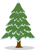 Christmas simple tree design. Merry Christmas and a happy new year tree design with snow. Christmas tree decorated with snow. png