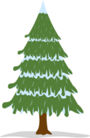 Merry Christmas and a happy new year tree design with snow. New Year and Xmas traditional symbol tree with snow. png