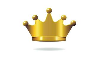 Golden royal crown, gradient, 3d vector illustration