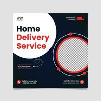 Home delivery service social media post vector template Design.