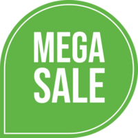 Mega sale badge design. Sale discount coupon. Sale badge with green color. Green sales badge design. Mega sale tag illustration. png