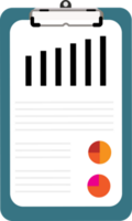 Geschäft Diagramm Blatt und Zwischenablage Illustration. Diagramm aufführen und Infografik Design. Arbeitsliste und machen aufführen Design. png