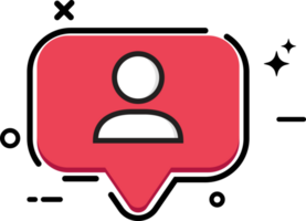 Social button with a follow icon. Social media button with red color. Stylish red color flat button for social media posts. png