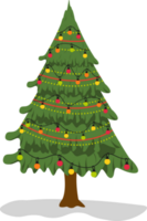 Navidad sencillo árbol diseño. alegre Navidad y un contento nuevo año árbol diseño. Navidad árbol decorado con ligero bombillas png