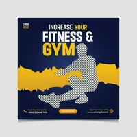 Increase your gym and fitness social media post template vector