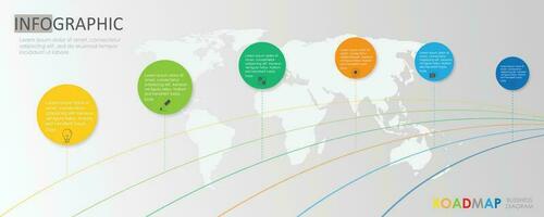 roadmap business project timeline diagram Infographic roadmap template for business. 6 week 6 line modern Timeline diagram calendar with presentation vector infographics.