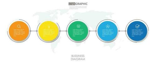 negocio proyecto circulo mapa vial cronograma diagrama infografía mapa vial modelo para negocio. 5 5 paso moderno cronograma diagrama calendario con presentación vector infografía.