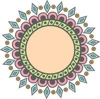 Abstract floral frame or circular element design. vector