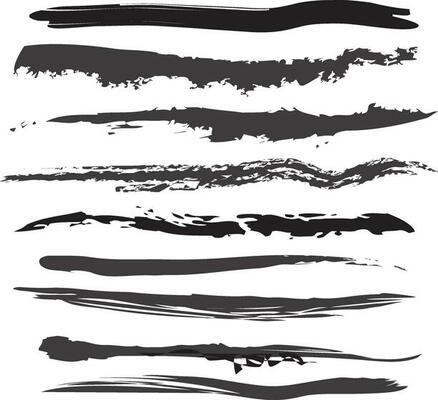 Hand drawn abstract brush strokes.