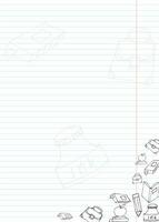 notebook sheet with school doodles vector