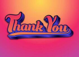 banner thank you volumetric letters lettering vector