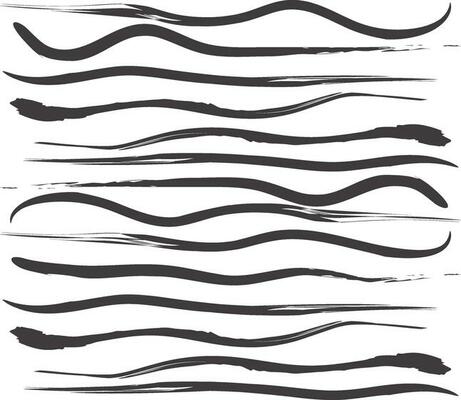 Hand drawn black waves or wavy stripes.