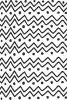 Abstract hand drawn zigzag pattern with dots. vector