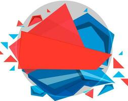 Red and blue abstract geometric element design. vector