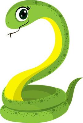 Illustration of green snake.