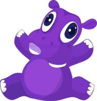 Cartoon character of hippopotamus in flat style. vector