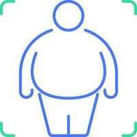 Fat man line icon vector