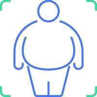 Fat man line icon vector