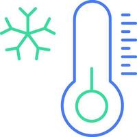 icono de línea de temperatura fría vector