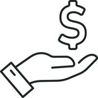 Hand receive money vector