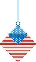 American Flag colors hanging decoration element. vector