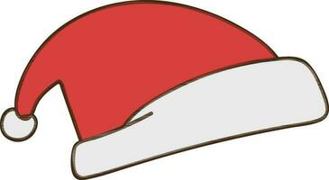 aislado Papa Noel gorra en rojo color. vector