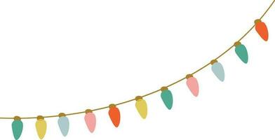 Colorful illustration of hanging bunting lights. vector