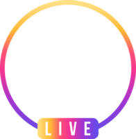 Video streaming colorful gradient. Live Icon Interface. Live social media icon avatar. Live video streaming. Transparent Placeholder. png