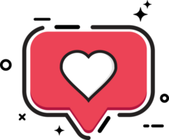 social bouton avec une l'amour icône. social médias bouton avec rouge couleur. élégant rouge Couleur plat bouton pour social médias des postes. png