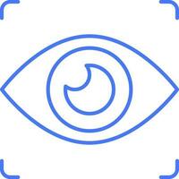 icono de línea de enfoque del ojo vector