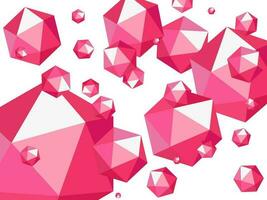 3D pink polygonal abstract elements. vector