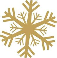 Monochrome Snowflake in golden color. vector